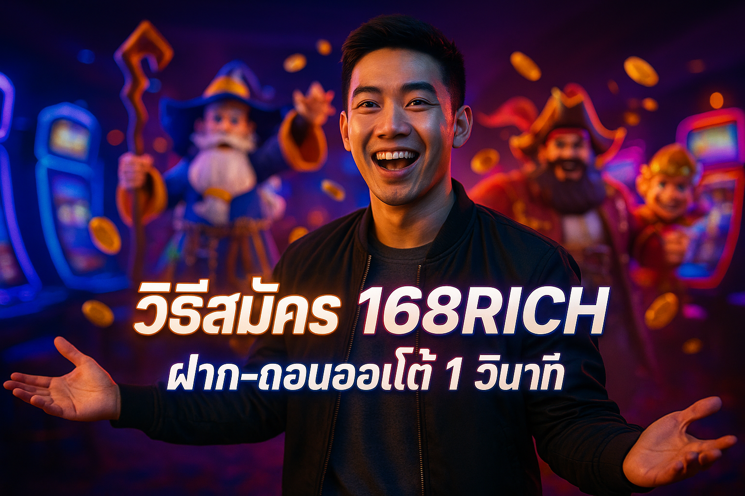 วิธีสมัคร 168RICH ฝาก-ถอนออโต้ 1 วินาที