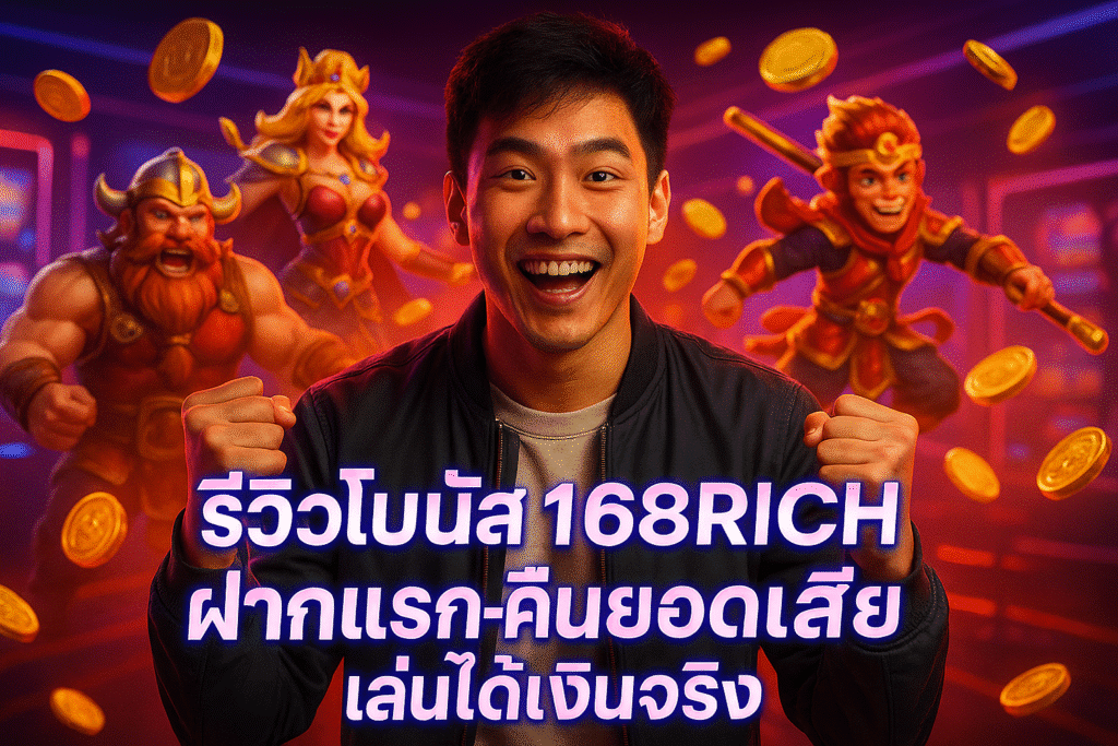รีวิวโบนัส 168RICH ฝากแรก-คืนยอดเสีย เล่นได้เงินจริง